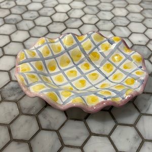 MacKenzie-Childs handmade majolica soap dish